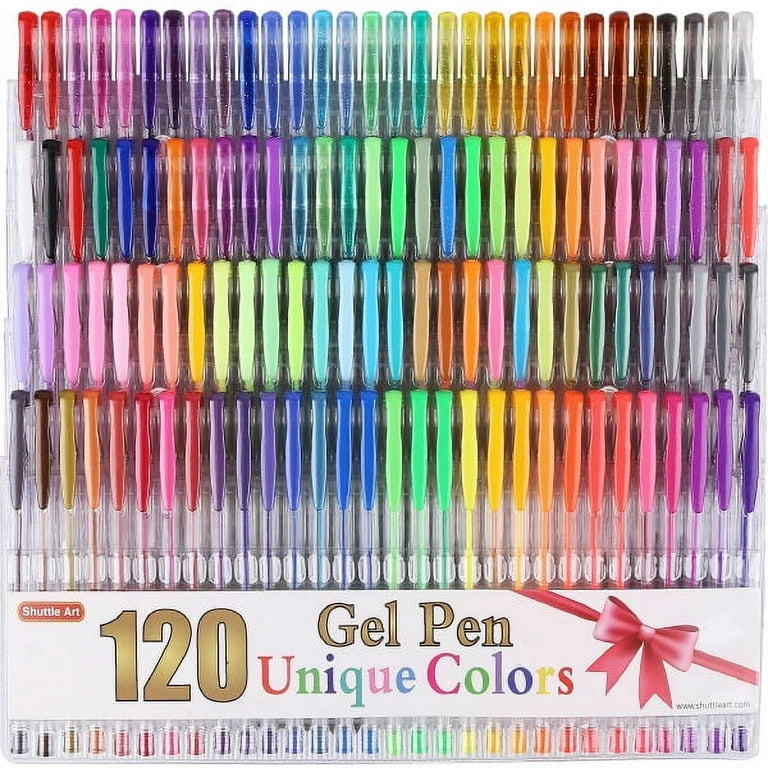 Shuttle Art 120 Unique Colors (No Duplicates) Gel Pens Colored Gel