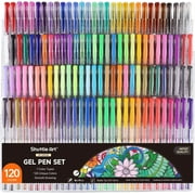 Shuttle Art 120 Unique Colors (No Duplicates) Gel Pens Colored Gel Pen Set for Adult Coloring Books Art Markers