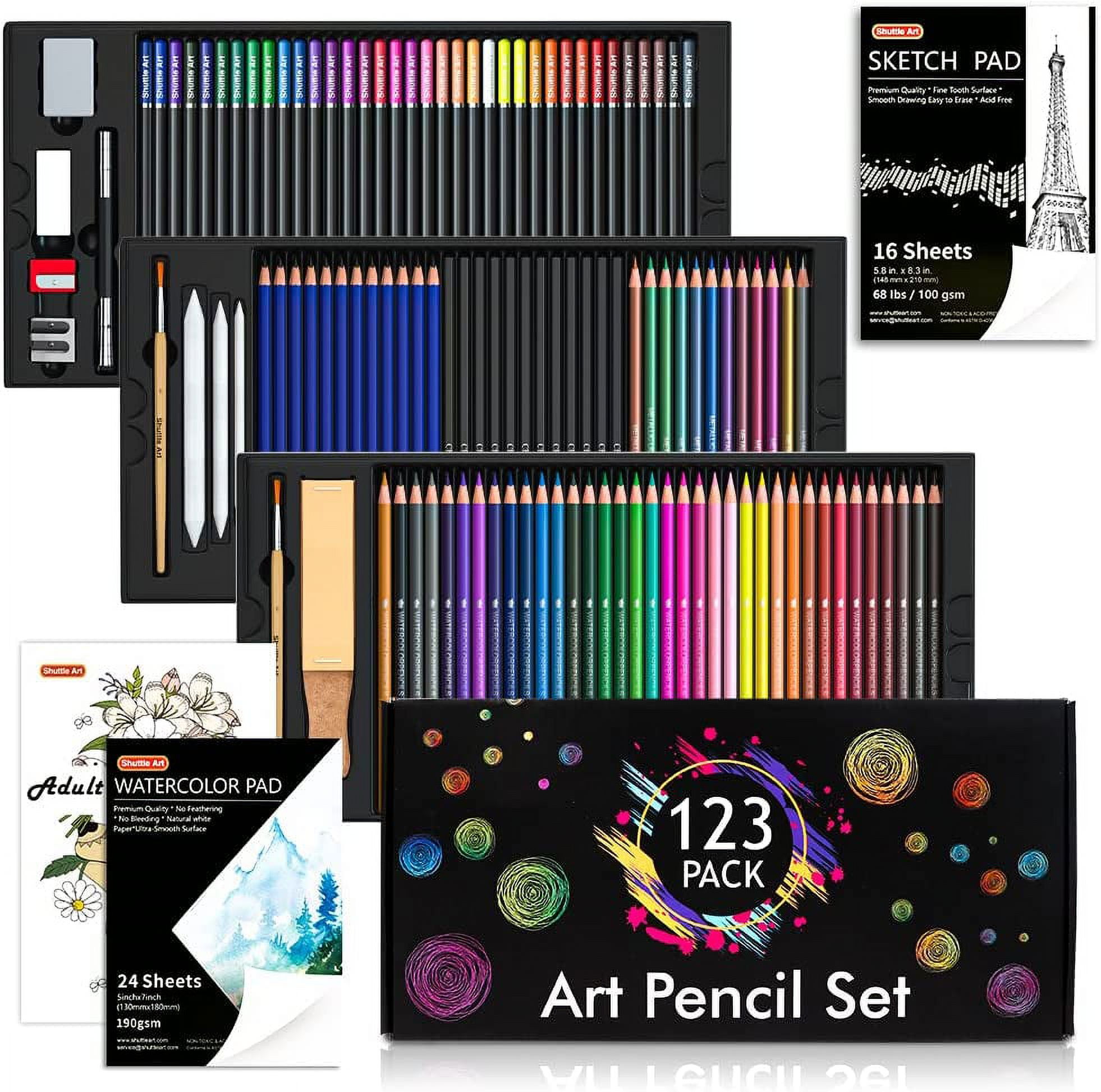 Qweryboo 48 Pcs Professional Watercolor Pencils, Pre-sharpened Drawing  Colored Pencils Set for Adults Kids(48)