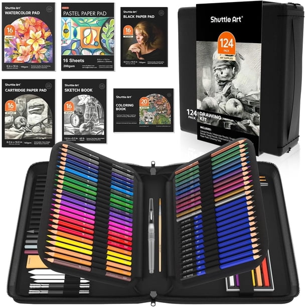Shuttle Art 124 PCS Drawing Kit, Professional Drawing Supplies