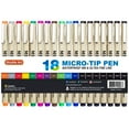 thumbnail image 1 of Shuttle Art 18 Pack Ultra Fine Point Tip Micro Line Pens - Waterproof Archival Ink & 11 Colors in 0.3MM Felt Tip - 7 Blacks in Tip Sizes 0.15MM to 0.5MM For Journaling, Drawing, 1 of 8