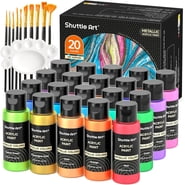 Shuttle Art 2 oz Multi-color Metallic Acrylic Craft Paint (24 Pieces)