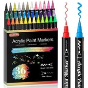 Shuttle Art 36 Colors Dual Tip Acrylic Paint Markers, Brush Tip and Fine Tip Acrylic Paint Pens for Rock Painting, Ceramic, Wood, Canvas, Plastic, Glass, Stone, Calligraphy, Card Making, DIY Crafts