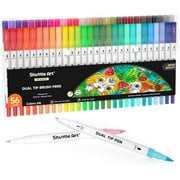 Shuttle Art 56 Colors Dual Tip Brush Pens Art Markers,Brush Tip with Fineliner 0.4 Markers Pen Set for Adult coloring books