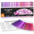 thumbnail image 1 of Shuttle Art 60 Pack Tone , Pink Purple Gel Pens with 30 Refills for Adults Coloring Books Journaling Drawing Nature, Landscapes, Animals Scenes, 1 of 7
