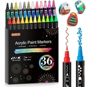 Shuttle Art Acrylic Paint Markers, Fine Point, Multicolor 36 Count
