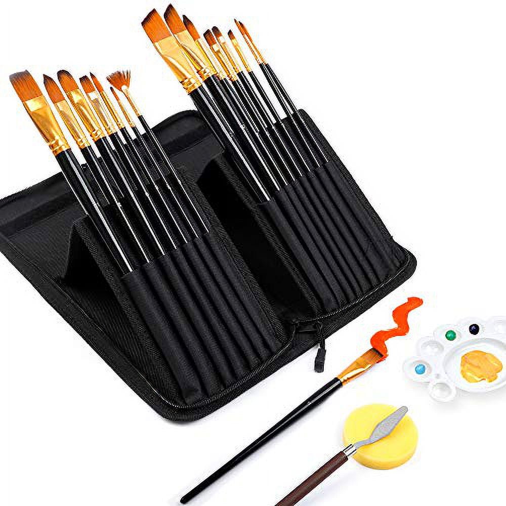 Shuttle Art 48 Pack Acrylic Paint Set, 30 Colors Acrylic Paint (36ml) with  10 Brushes 5 Canvas 1 Paint Knife 1 Palette 1 Art Sponge, Complete Set for