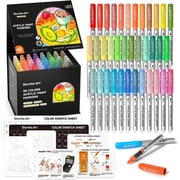 Shuttle Art Automatic Ink Control Acrylic Paint Markers, 48 Colors Brush Tip Acrylic Paint Pens for Rock Painting, Ceramic, Wood, Canvas, Glass, Stone, Fabric, Card Making, DIY & Art Supplies