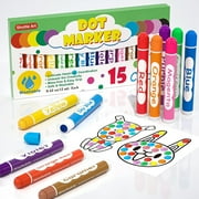 Shuttle Art Dot Markers, 15 Colors Washable Markers,Bingo Daubers Supplies, Non Toxic Water-Based