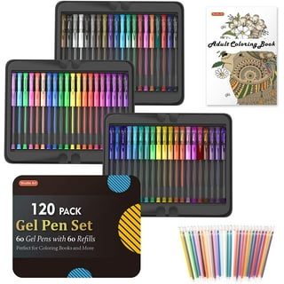 Nylea 100 Pack Glitter Gel Pens for Adult Coloring with Silk