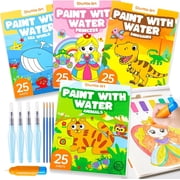 Shuttle Art Paint with Water Coloring Book, Pack of 4, 100 Sheets Watercolor Paint Set for  Ages 3-5, 4-8, Mess Free Travel Art Supplies, Birthday Christmas Craft Gift