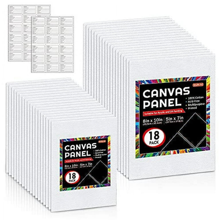 Shuttle Art Painting Canvas Panels, 36 Pack, 5x7, 8x10in (18 of
