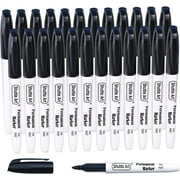 Shuttle Art Permanent Markers, 30 Pack Black Permanent Marker set,Fine Point, Works on Plastic,Wood,Stone,Metal and Glass for Doodling, Marking