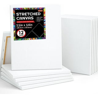 Crafts 4 All Stretched Canvas Boards for Painting - 8 Pack of 11x14 Blank  Art Canvases, Framed Canvas for Painting with Acrylic & Oil Paint, Pencil