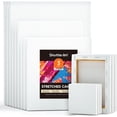 thumbnail image 1 of Shuttle Art Stretched Canvas, 15 Multi Pack, 4x4, 5 x 7, 8 x 10, 9x12, 11 x 14 Inches (3 of Each), 100% Cotton, Primed White Painting Canvas, Art Canvases for Acrylic, Oil, Acrylic Pouring Painting, 1 of 7