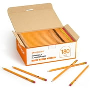 Shuttle Art Wood-Cased #2 HB Pencils, 180 Pack Sharpened Yellow Pencils with Erasers, Bulk Pack Graphite Pencils for Writing, Drawing and Sketching