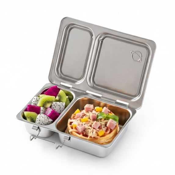 Shuttle Stainless Bento Box Style Lunch For With 2 Compartments - Durable Dishwasher Safe & Food Container