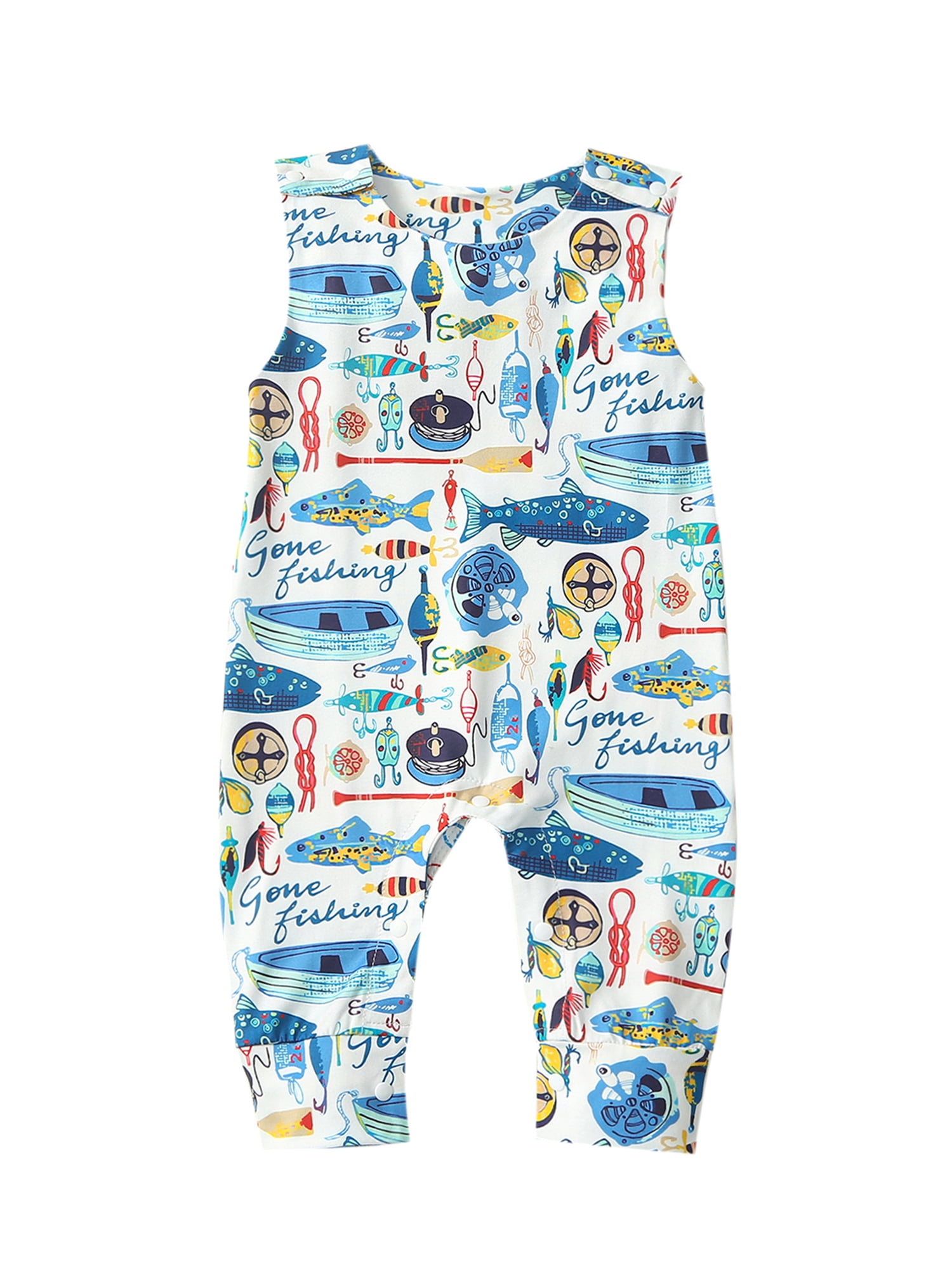 Shuttle tree Baby Boy Sleeveless Romper Bodysuit Print One Piece