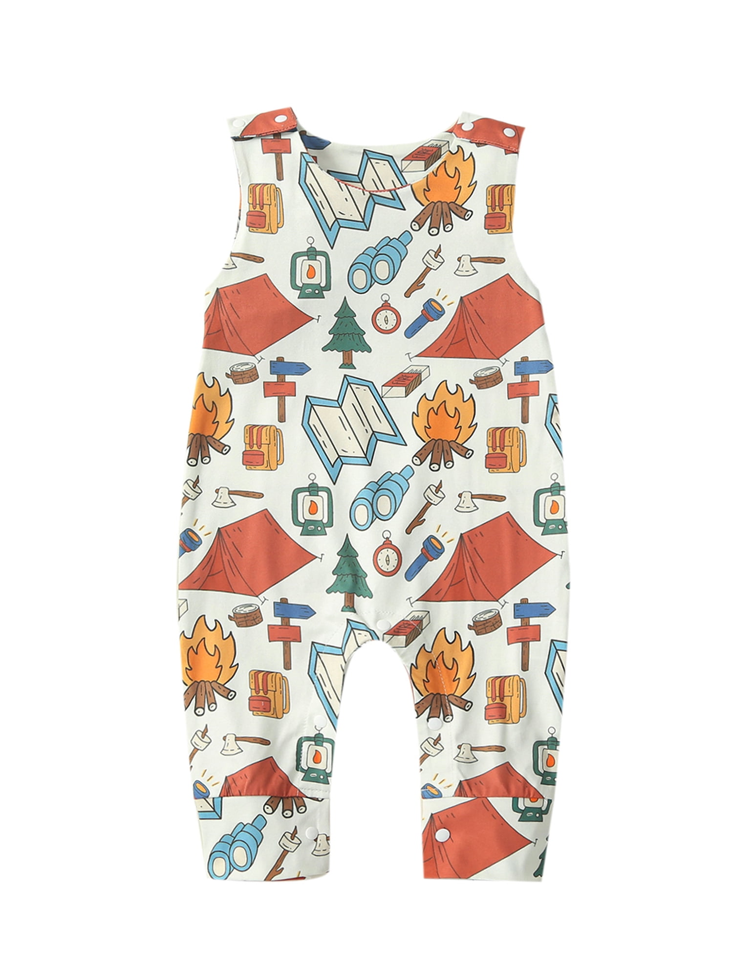 Shuttle tree Baby Boy Sleeveless Romper Bodysuit Print One Piece
