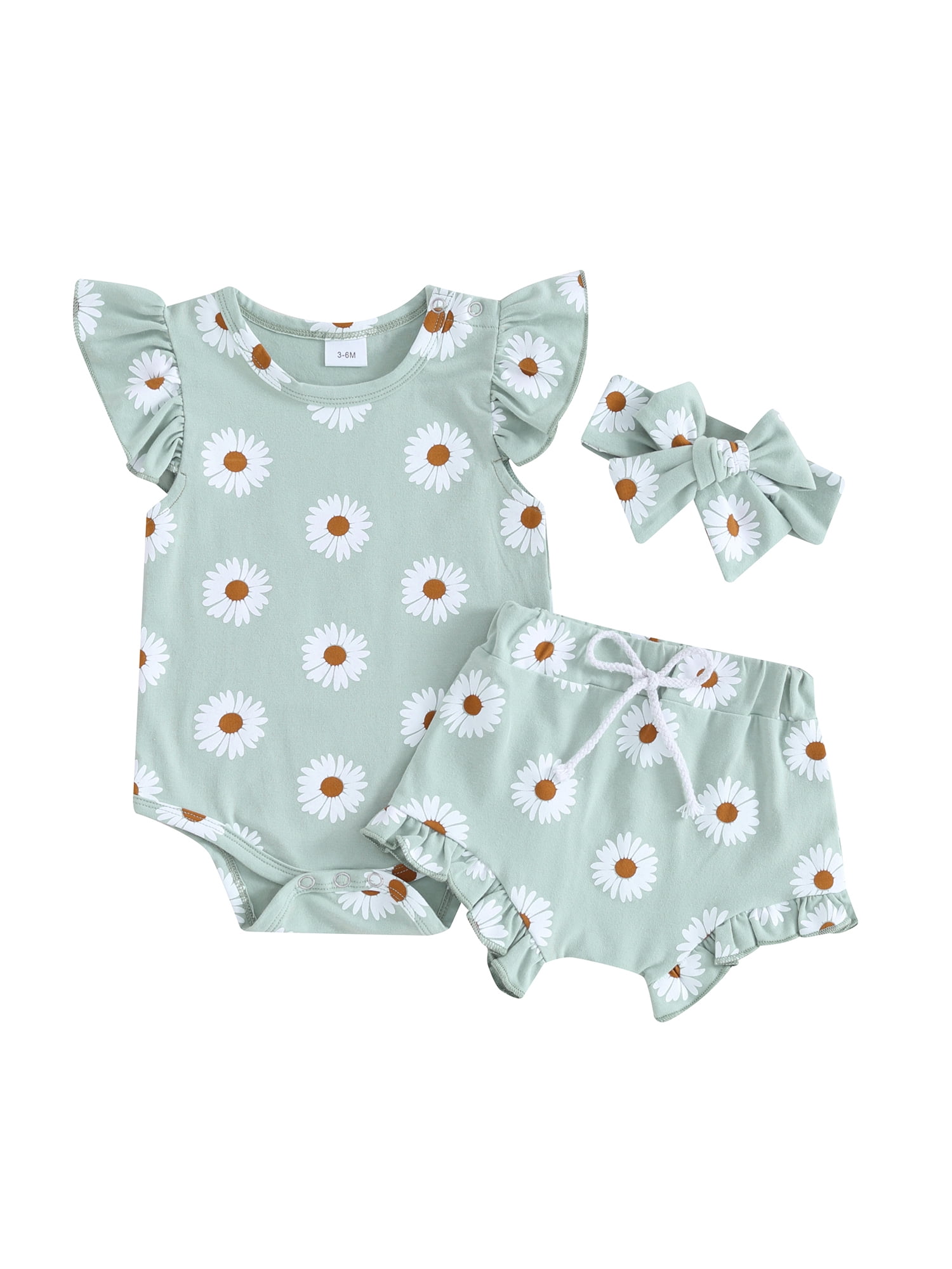 Shuttle tree Baby Girl Summer Clothes Baby Girl Outfit Flower Print T ...