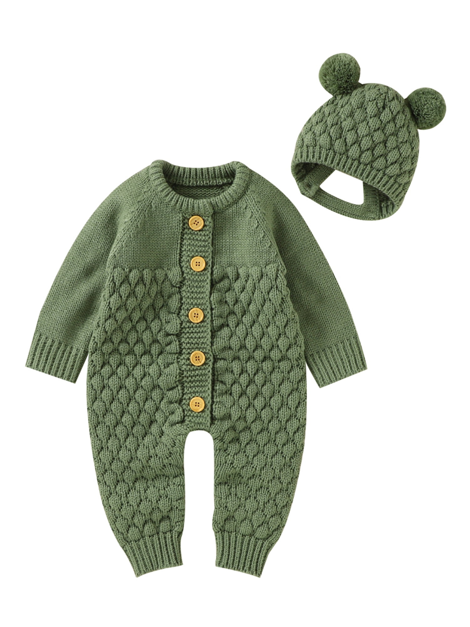Shuttle tree Baby Romper Newborn Baby Knitted Clothes Long Sleeve Sweater Outfit for Boy and
