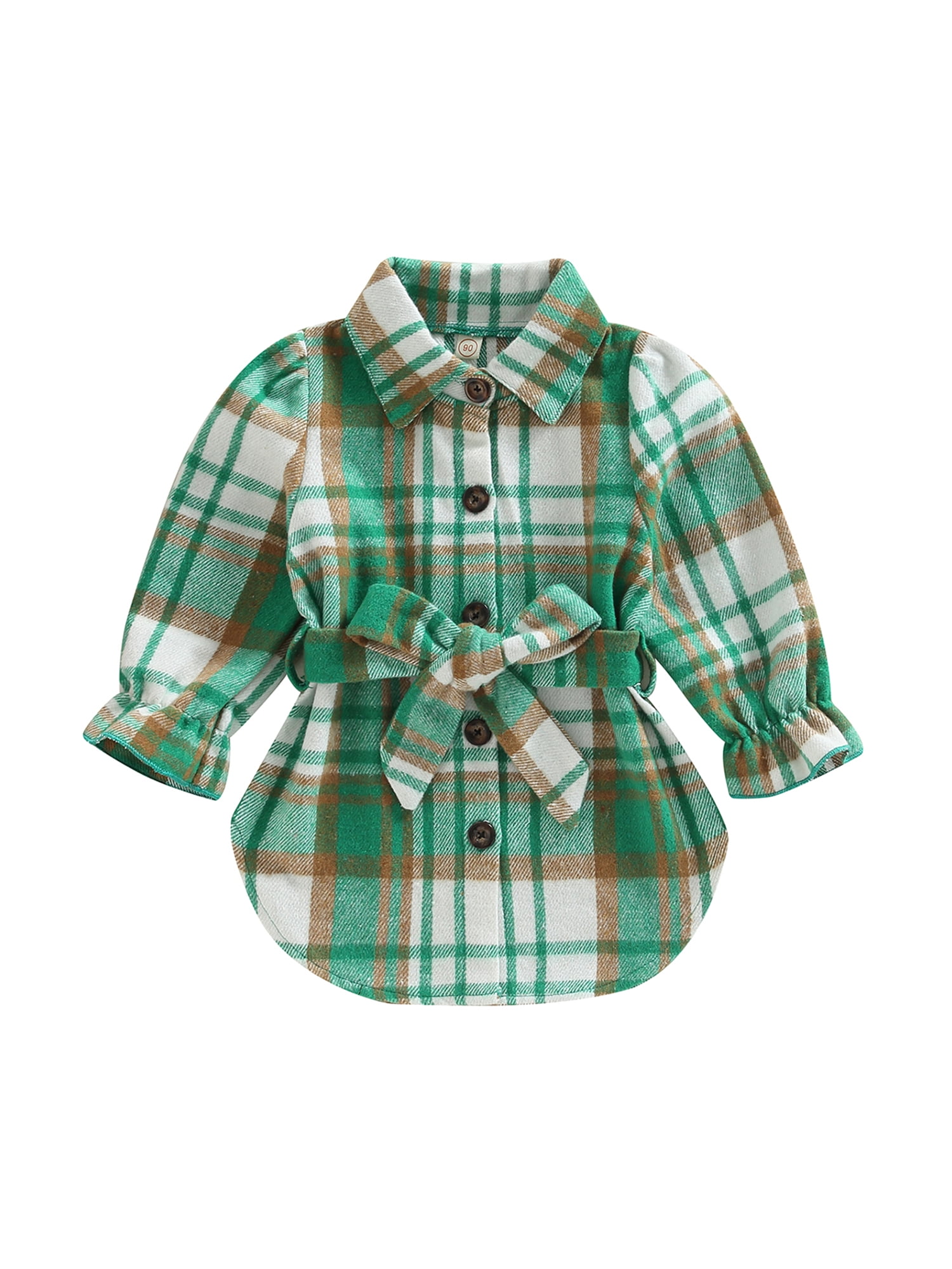 Shuttle tree Kids Little Girls Long Sleeve Button Down Plaid Flannel ...
