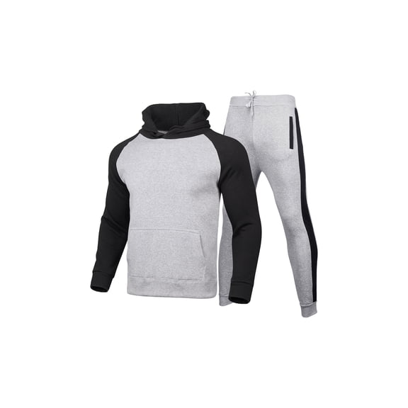Shuttle tree Men Track Suits Sets Color Block Hoodie Sweatshirt Joggers Sweatpants Warm Sportswear