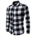 thumbnail image 1 of Shuttle tree Men's Button Down Regular Fit Long Sleeve Plaid Tartan Casual T Shirt Tops Slim Tee, 1 of 5