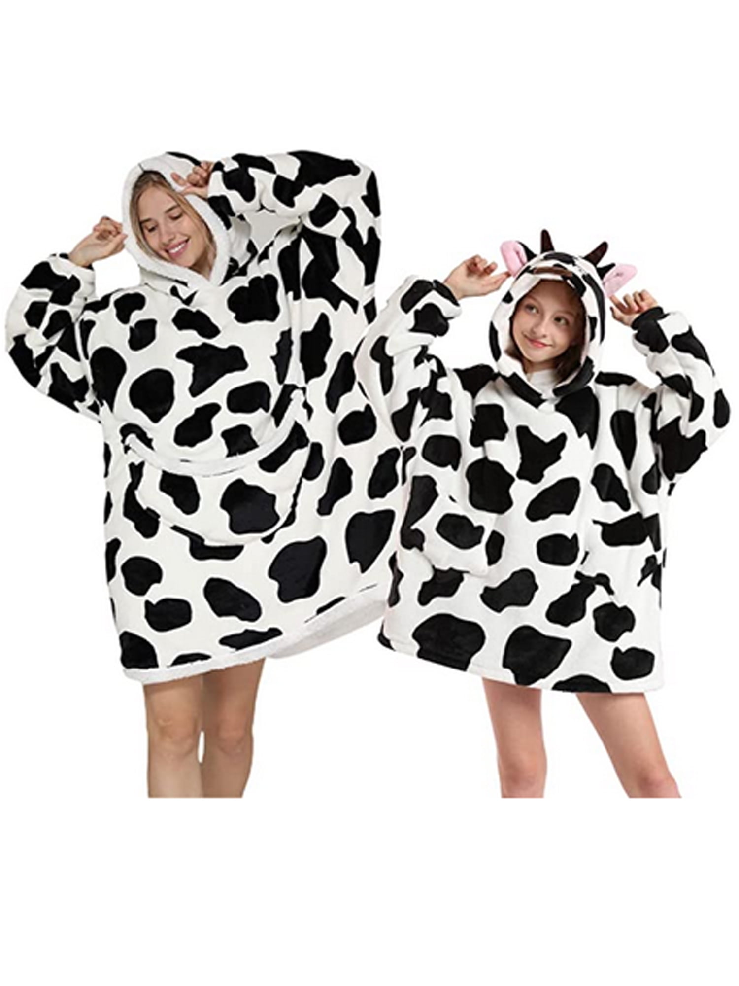 Shuttle tree Oversized Wearable Blanket Hoodie For Adult Kids Hooded Sherpa Sweatshirt With Front Pocket