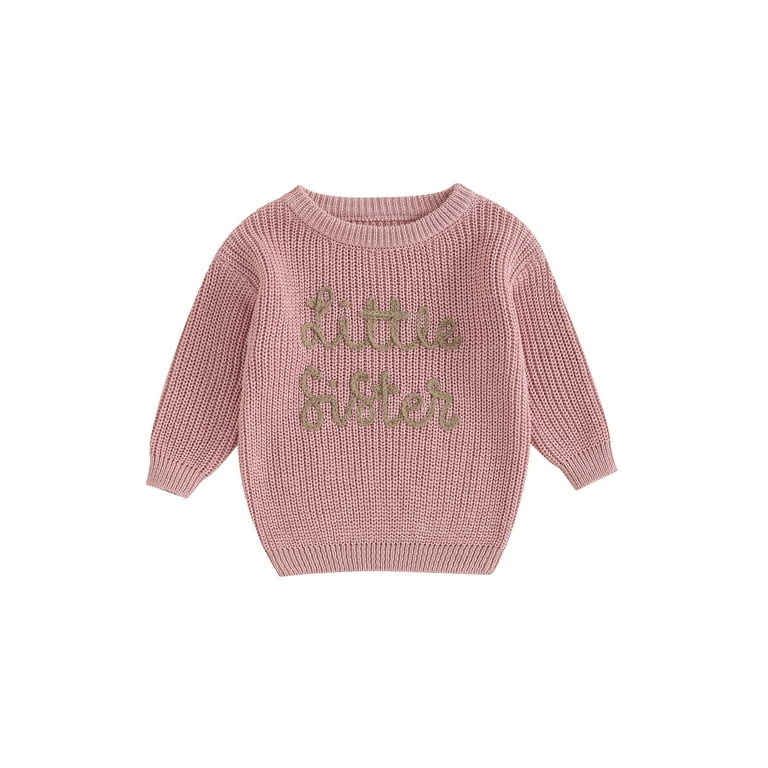 Shuttle Tree Toddler Baby Girl Knit Sweater Sister Matching Long Sleeve Pullover Sweatshirt Fall Winter Clothes Infant Girl s Size 6 9 Months