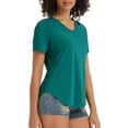 thumbnail image 1 of BALEAF Women's Short Sleeve Shirts UPF 50+ Sun Shirt V Neck UV Protection Workout Moisture Wicking Quick Dry Lightweight Green 3XL, 1 of 7