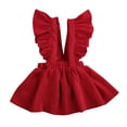 thumbnail image 1 of Shuttle tree Toddler Baby Girls Corduroy Strap Suspender Skirt Overalls Dress Outfit, 1 of 8