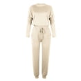 thumbnail image 1 of Shuttle tree Women Autumn Casual Sportswear Set Long Sleeve Pullover Drawstring Trousers 2Pcs Set, 1 of 6