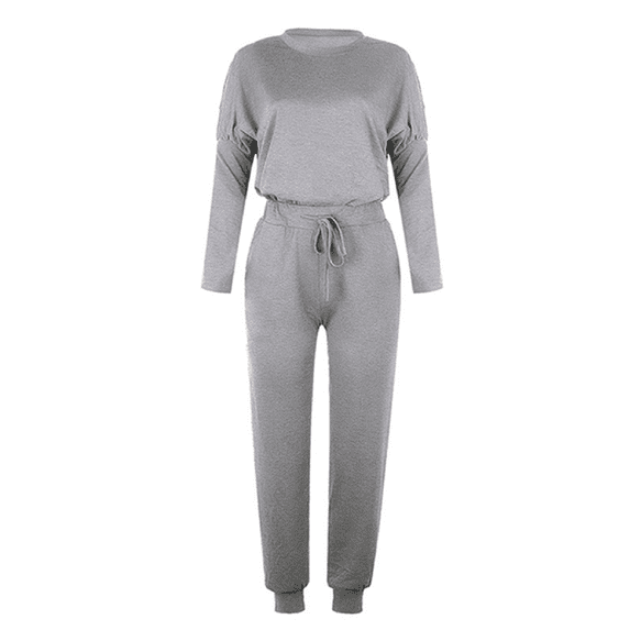 Shuttle tree Women Autumn Casual Sportswear Set Long Sleeve Pullover Drawstring Trousers 2Pcs Set