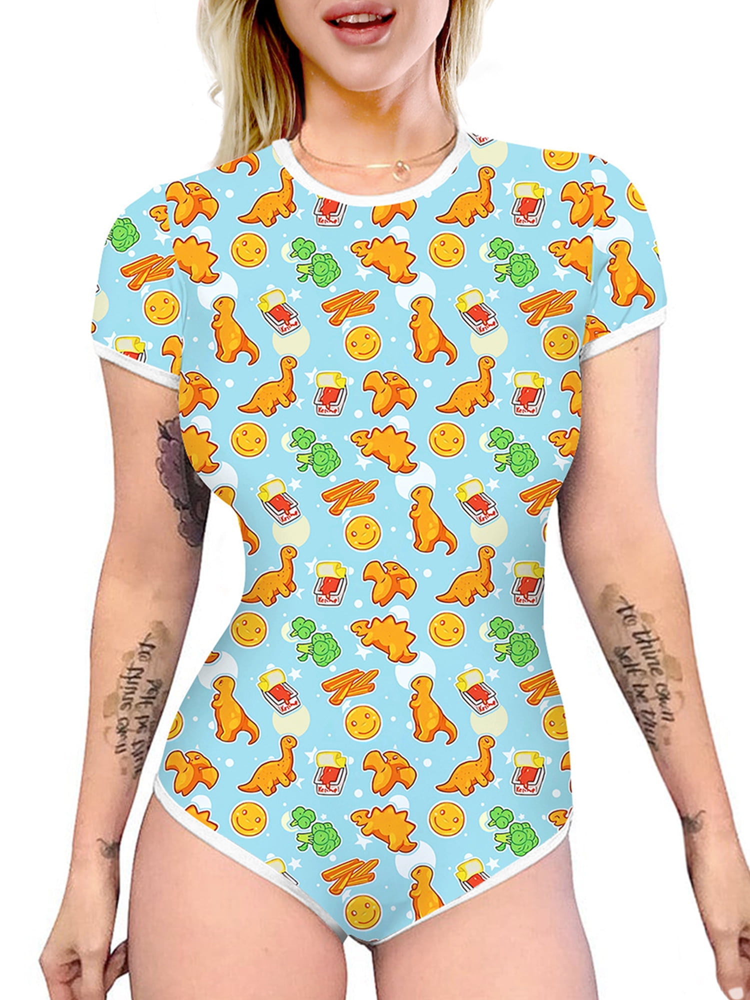 Shuttle tree Women s Adult Onesie Diaper Lover Button Crotch