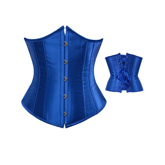 Shuttle tree Women's Satin Underbust Corset Bustier Waist Training Cincher Plus Size Corsets S-6XL