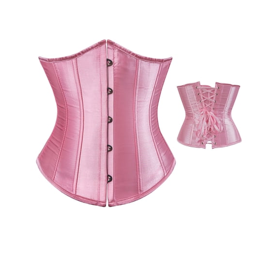 Shuttle tree Women's Satin Underbust Corset Bustier Waist Training Cincher Plus Size Corsets S-6XL