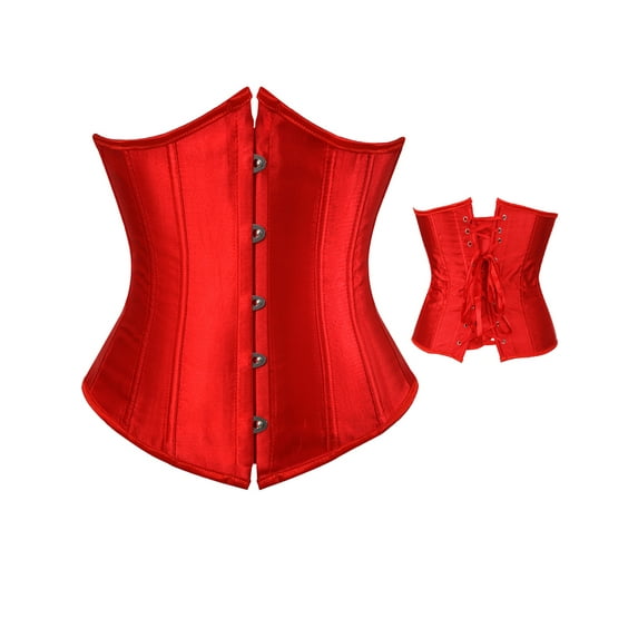 Shuttle tree Women's Satin Underbust Corset Bustier Waist Training Cincher Plus Size Corsets S-6XL
