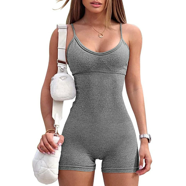 Shuttle tree Women's Sexy Unitard Bodysuit Workout Rompers One Piece Summer  Outfits Shorts Jumpsuits Gym Yoga Fashion Clothes 2023 