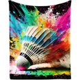 thumbnail image 1 of Shuttlecock Blanket for Boys Girls, Colorful Shuttlecock Themed Design Printed Throw Blankets for Kids Lap, Chair, Warm Soft Cozy Blanket, 30"x 40", 1 of 6