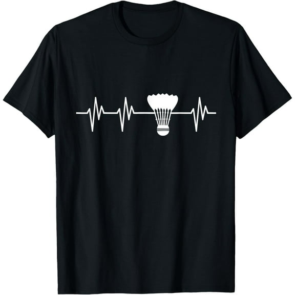 Shuttlecock Heartbeat Funny Badminton Player T Shirt Gift T-Shirt