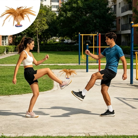 Shuttlecock Kick Training Ball, Rubber Base Durable Build, Lightweight Control Balance Training, Indoor Outdoor Fitness Sports Practice Exercise Use