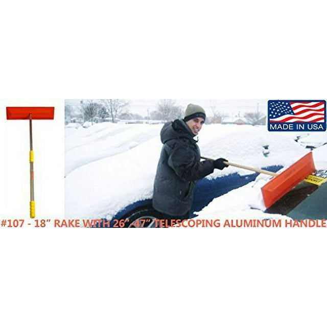 Shuttsco SNO Rake Model 10718" Rake/47 Telescoping Aluminum Handle