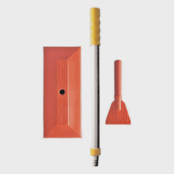 Shuttsco Snow Rake with 37" Telescoping Aluminum Handle, 12" Head 9" Ice Scraper