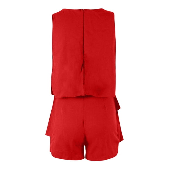 Shwomsmer Womens Neck Sleeveless Floral Print & Solid Rompers Jumpsuits Bikini Shorts Swimsuit for Women