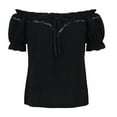 thumbnail image 1 of Shwomsmer Womens Summer Tops,Short Sleeve Crop Tops for Women Women's Tunic Tops Tshirts Shirts for Women Plus Size Workout Tops Women Summer Outfits, 1 of 7