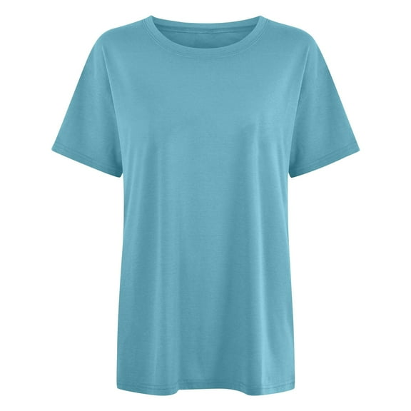 Shwomsmer Womens Summer Tops Women's Casual Solid Color Crew Neck Short Sleeve T Shirt | Breathable Tee For Daily Wear T Shirt Women Soft