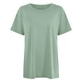 thumbnail image 1 of Shwomsmer Womens Summer Tops Women's Casual Solid Color Crew Neck Short Sleeve T Shirt | Breathable Tee For Daily Wear T Shirt Women Soft, 1 of 2