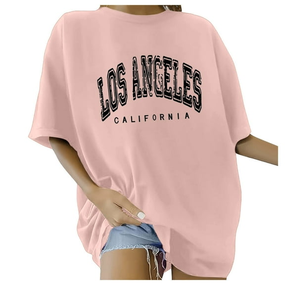 Shwomsmer Womens Summer Tops Women's Oversized T Shirts V Neck Striped Tees Summer Half Sleeve Casual Comfy Cozy Tunic Tops Plus Size Spandex T Shirts