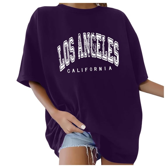 Shwomsmer Womens Summer Tops Women's Oversized T Shirts V Neck Striped Tees Summer Half Sleeve Casual Comfy Cozy Tunic Tops Plus Size Spandex T Shirts